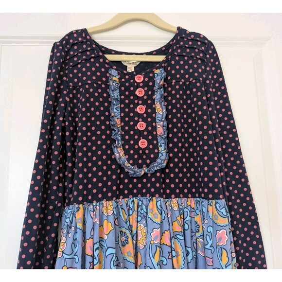 Matilda Jane Moments With You To The Market Polkadot Paisley Dress Girls Size 10 - Picture 2 of 6